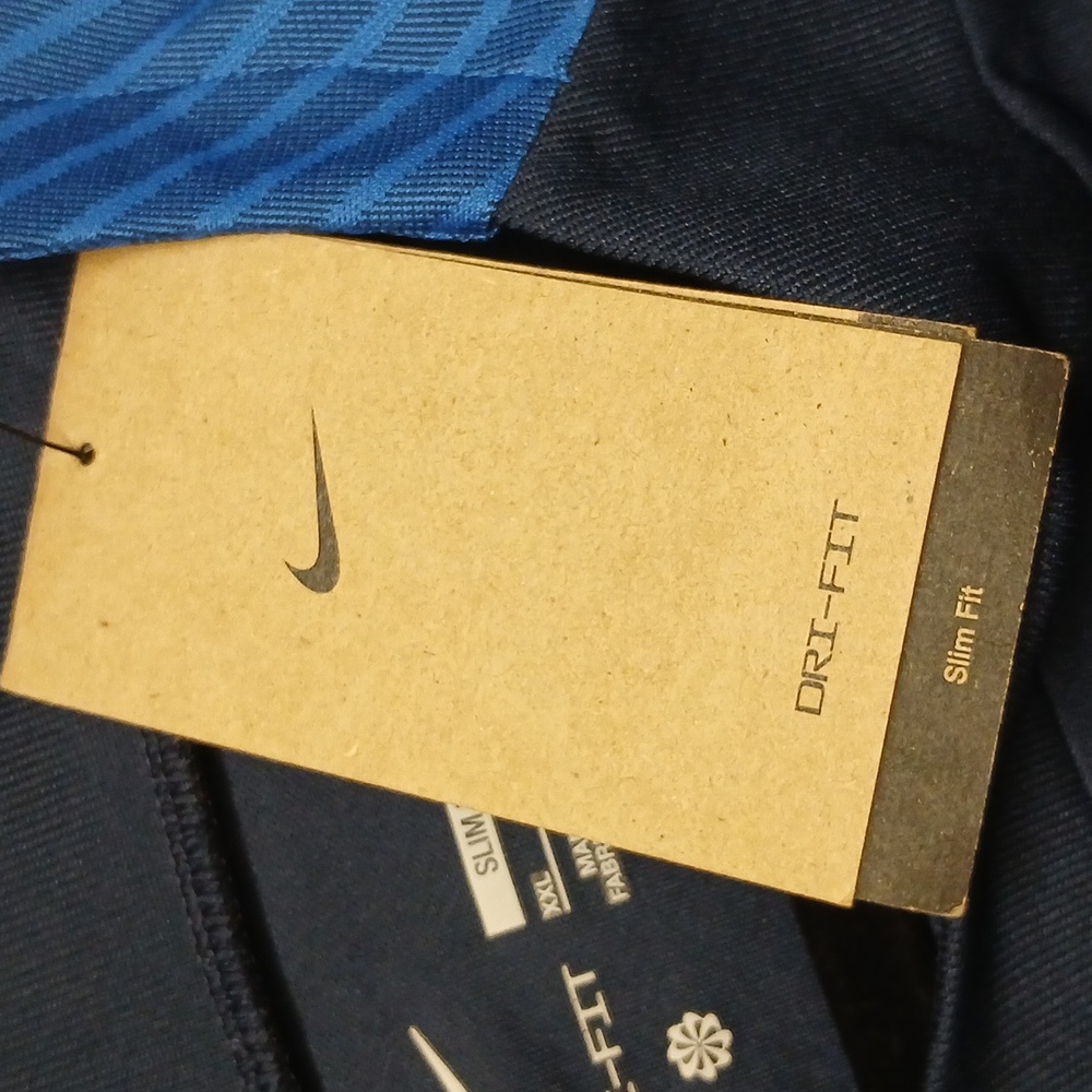 Nike Men size 2XL fit navy dri fit nwt Shortsleeves - Picture 7 of 9